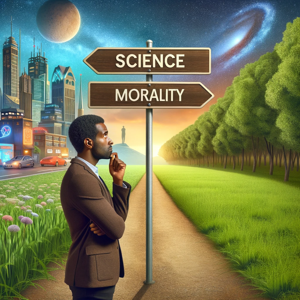 Un homme doit choisir entre science et moralité